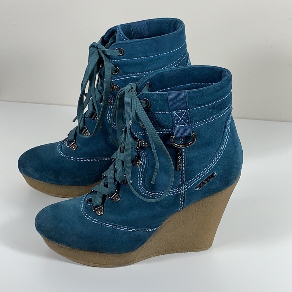 DIESEL SUEDE PLATFORM WEDGE BOOTS Sz 6.5 - Picture 3 of 12